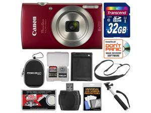 Canon PowerShot Elph 180 Digital Camera (Red) with 32GB Card + Case + Battery + Selfie Stick + Sling Strap + Kit Canon PowerShot Elph 180 Digital Camera (Red) with 32GB Card + Case + Battery + Selfie Stick + Sling Strap + Kit