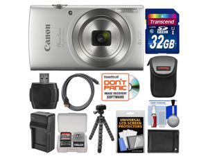 Canon PowerShot Elph 180 Digital Camera (Silver) with 32GB Card + Battery & Charger + Flex Tripod + HDMI Cable + Kit Canon PowerShot Elph 180 Digital Camera (Silver) with 32GB Card + Battery & Charger + Flex Tripod + HDMI Cable + Kit