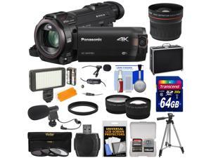 Panasonic HC-WXF991 Wi-Fi 4K Ultra HD Video Camera Camcorder with 64GB + Case + Tripod + LED Light + 2 Mics + Filters + Fisheye, Tele/Wide Lenses Kit Panasonic HC-WXF991 Wi-Fi 4K Ultra HD Video Camera Camcorder with 64GB + Case + Tripod + LED Light + 2 Mics + Filters + Fisheye, Tele/Wide Lenses Kit