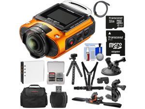 Ricoh WG-M2 Wi-Fi 4K Ultra HD Video Action Camera Camcorder (Orange) + Bike, Helmet, Suction Cup, & Chest Mounts + 32GB + Battery + Case + Tripod Kit Ricoh WG-M2 Wi-Fi 4K Ultra HD Video Action Camera Camcorder (Orange) + Bike, Helmet, Suction Cup, & Chest Mounts + 32GB + Battery + Case + Tripod Kit