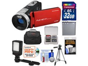 Bell & Howell Fun Flix DV50HD 1080p HD Video Camera Camcorder (Red) with 32GB Card + Battery + Case + Tripod + LED Video Light + Kit Bell & Howell Fun Flix DV50HD 1080p HD Video Camera Camcorder (Red) with 32GB Card + Battery + Case + Tripod + LED Video Light + Kit