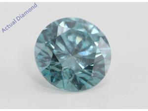 Round Cut Loose Diamond (0.76 Ct, Fancy Intense Blue(Irradiated) Color, VS1(Clarity Enhanced) Clarity) IGL Round Cut Loose Diamond (0.76 Ct, Fancy Intense Blue(Irradiated) Color, VS1(Clarity Enhanced) Clarity) IGL