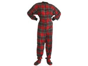 Big Feet Pjs Red & Black Cotton Plaid Flannel Adult Footie Footed Pajamas Big Feet Pjs Red & Black Cotton Plaid Flannel Adult Footie Footed Pajamas
