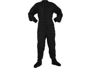 Big Feet Pjs Black & White Cotton Plaid Flannel Adult Footie Footed Pajamas Big Feet Pjs Black & White Cotton Plaid Flannel Adult Footie Footed Pajamas