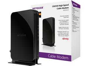NETGEAR CM500 (16x4) Cable Modem DOCSIS 3.0 Certified for Comcast XFINITY, Time Warner Cable, Cox, Charter & more (CM500-100NAS) NETGEAR CM500 (16x4) Cable Modem DOCSIS 3.0 Certified for Comcast XFINITY, Time Warner Cable, Cox, Charter & more (CM500-100NAS)
