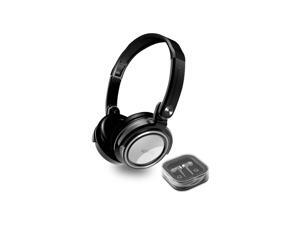 Icon Q - Kicks Swivel Headphones with Earbuds Combo - Silver - QHE210 Icon Q - Kicks Swivel Headphones with Earbuds Combo - Silver - QHE210