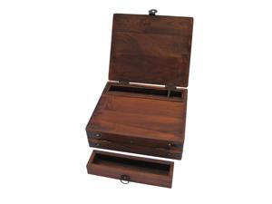 Antique Style Wood Folding Travel Writing Lap Desk Antique Style Wood Folding Travel Writing Lap Desk