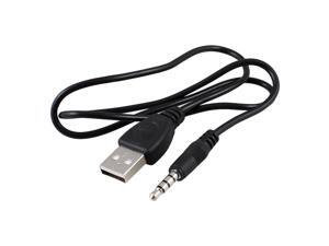 Black USB A Type to 3.5mm Jack Plug Audio Data Cable for MP3 Mp4 Black USB A Type to 3.5mm Jack Plug Audio Data Cable for MP3 Mp4