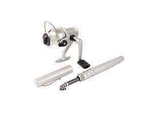 New Silver Black Pocket Pen Metal Fishing Rod +4.3:1 Spinning Reel Tackle Set New Silver Black Pocket Pen Metal Fishing Rod +4.3:1 Spinning Reel Tackle Set