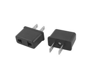 2 Pcs EU to Flat 2 Pin US Plug AC Travel Adapter Converters Black 2 Pcs EU to Flat 2 Pin US Plug AC Travel Adapter Converters Black