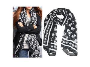 Cute Cool Elegant Ladies Girls Punk Pirate Skull Chiffon Scarf Kerchief Cozy Cute Cool Elegant Ladies Girls Punk Pirate Skull Chiffon Scarf Kerchief Cozy
