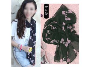 Black Women's Large Soft Scarf Wrap Shawl Chiffon Bowknot SCarves Black Women's Large Soft Scarf Wrap Shawl Chiffon Bowknot SCarves