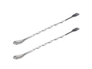 2pcs New Stainless Steel Bar Cocktail Twisted Mixing Stirrin Spoon Fork DIY Set 2pcs New Stainless Steel Bar Cocktail Twisted Mixing Stirrin Spoon Fork DIY Set