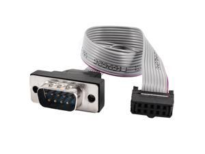 2.54mm Pitch DB9 to 10P M/F IDC Flat Ribbon Cable Connector 30cm 12" 2.54mm Pitch DB9 to 10P M/F IDC Flat Ribbon Cable Connector 30cm 12"