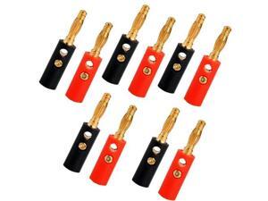10 X Audio Speaker Screw Banana Gold Plate Plugs Connectors 4mm 10 X Audio Speaker Screw Banana Gold Plate Plugs Connectors 4mm