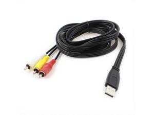 VCD DVD USB Male to 3 RCA Adapter AV Audio Video Cable Cord 1.8M VCD DVD USB Male to 3 RCA Adapter AV Audio Video Cable Cord 1.8M
