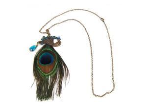 Fashion Bronze Peacock Feather Long ChaIn Retro Necklace Fashion Bronze Peacock Feather Long ChaIn Retro Necklace