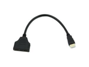 Black HDMI Male To 2 HDMI Female 1 In 2 Out Splitter Cable Adapter Converter Black HDMI Male To 2 HDMI Female 1 In 2 Out Splitter Cable Adapter Converter