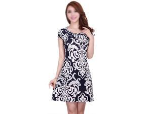 New Fashion Women Summer dress Slim Tunic Milk Silk print Floral dresses Casual Plus Size sexy bodycon dress vestidos-Black & white flowers 4XL New Fashion Women Summer dress Slim Tunic Milk Silk print Floral dresses Casual Plus Size sexy bodycon dress vestidos-Black & white flowers 4XL