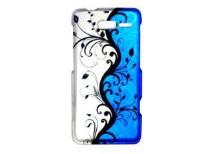 For Motorola Droid RAZR M 4 g LTE XT907 side white, and blue silver vine pattern can be divided into thin crust For Motorola Droid RAZR M 4 g LTE XT907 side white, and blue silver vine pattern can be divided into thin crust