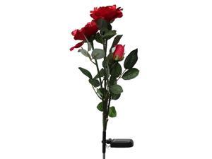 Solar Powered Red 3 LED Rose Flower Lights Garden Outdoor Decorative Decor Landscape Rose Light Path Lamp Solar Powered Red 3 LED Rose Flower Lights Garden Outdoor Decorative Decor Landscape Rose Light Path Lamp