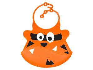 Bibs soft silicone baby and toddler bib with crumb catcher-Orange Bibs soft silicone baby and toddler bib with crumb catcher-Orange