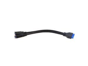2 Port USB 3.0 Female to 20 Pin Header Cable Adapter Connector For Motherboard 2 Port USB 3.0 Female to 20 Pin Header Cable Adapter Connector For Motherboard