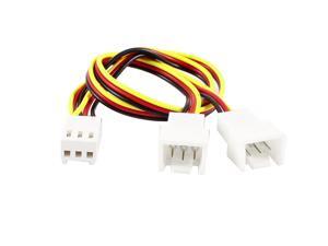 3 Pins to 2 x 3 Pins PC Fan Connector Adapter Cable Cord Y Splitter 3 Pins to 2 x 3 Pins PC Fan Connector Adapter Cable Cord Y Splitter