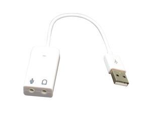 White USB 2.0 3D Virtual 7.1 Channel Audio Sound Card Adapter for PC Laptop WIN 7 MAC White USB 2.0 3D Virtual 7.1 Channel Audio Sound Card Adapter for PC Laptop WIN 7 MAC