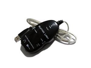 Black Guitar to USB Interface Link Cable Audio Adapter for PC/MAC Recording Black Guitar to USB Interface Link Cable Audio Adapter for PC/MAC Recording