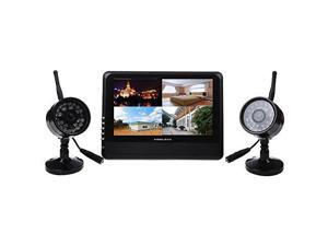 THZY 7" TFT-LCD Surveillance Monitor Wireless 4 Channel Quad DVR 2 Cameras For Home Outdoor Office Room Security System Black THZY 7" TFT-LCD Surveillance Monitor Wireless 4 Channel Quad DVR 2 Cameras For Home Outdoor Office Room Security System Black