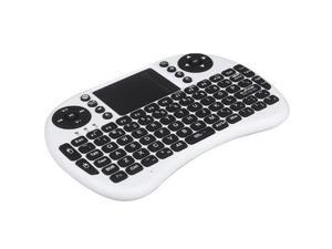 2.4G Mini Keyboard with Touch Pad QWERTY Handheld Wireless Touchpad for portable PC Android TV Box HTPC (White) 2.4G Mini Keyboard with Touch Pad QWERTY Handheld Wireless Touchpad for portable PC Android TV Box HTPC (White)