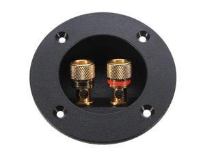 Speaker terminal connection terminal connectors gilded round boxes with 2 banana jack Speaker terminal connection terminal connectors gilded round boxes with 2 banana jack