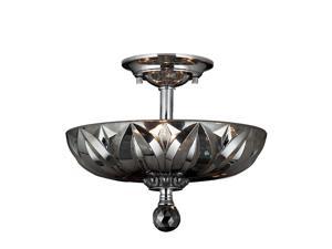 Mansfield Collection 3 light Chrome Finish and Smoke Crystal Semi Flush Mount Ceiling Light Mansfield Collection 3 light Chrome Finish and Smoke Crystal Semi Flush Mount Ceiling Light