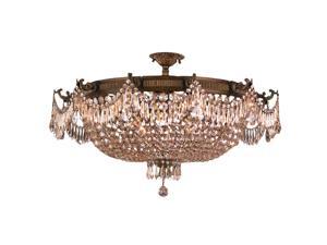 Winchester Collection 12 Light Antique Bronze Finish and Golden Teak Crystal Semi Flush Mount Ceiling Light Winchester Collection 12 Light Antique Bronze Finish and Golden Teak Crystal Semi Flush Mount Ceiling Light
