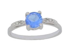 1 Ct Tanzanite & Diamond Round Ring .925 Sterling Silver Rhodium Finish 1 Ct Tanzanite & Diamond Round Ring .925 Sterling Silver Rhodium Finish