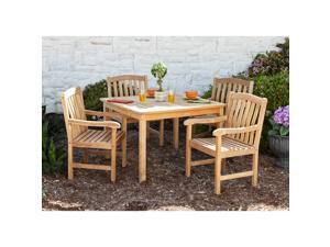 Amagansett Teak Square Dining 5pc Set - Unstained Amagansett Teak Square Dining 5pc Set - Unstained