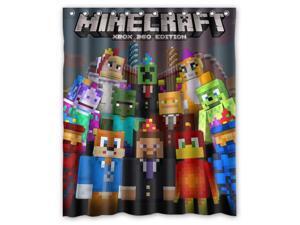 Hot Game Minecraft 12 Pattern Polyester Fabric Shower Curtain, 60" By 72" Hot Game Minecraft 12 Pattern Polyester Fabric Shower Curtain, 60" By 72"