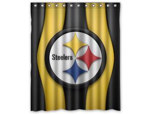 Pittsburgh Steelers 04 Pattern Polyester Fabric Shower Curtain, 60" By 72" Pittsburgh Steelers 04 Pattern Polyester Fabric Shower Curtain, 60" By 72"