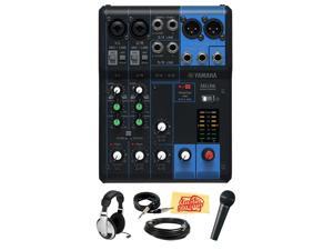 Yamaha MG06 6-Channel Mixing Console Bundle with Vocal Mic, Headphones, XLR Cable, Instrument Cable, and Polishing Cloth Yamaha MG06 6-Channel Mixing Console Bundle with Vocal Mic, Headphones, XLR Cable, Instrument Cable, and Polishing Cloth