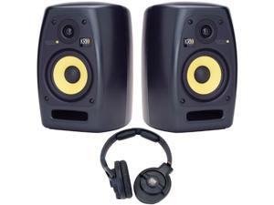 KRK VXT6 Pair of Two-Way Active Studio Monitors and KNS 6400 Headphones KRK VXT6 Pair of Two-Way Active Studio Monitors and KNS 6400 Headphones