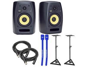 KRK VXT6 VXT 6 Bi-Amp Active Studio Monitor Pair w/ Stands, XLR Cables & Cable Ties KRK VXT6 VXT 6 Bi-Amp Active Studio Monitor Pair w/ Stands, XLR Cables & Cable Ties