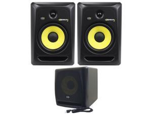 KRK RP8-G3 Rokit Active 8" Inch Studio Reference Monitors - Latest Gen With Updated Bi-Amped Class A/B Amplifier For Higher Performance at Lower Distortion + KRK KRK10S 10" 225 Watt Powered Active KRK RP8-G3 Rokit Active 8" Inch Studio Reference Monitors - Latest Gen With Updated Bi-Amped Class A/B Amplifier For Higher Performance at Lower Distortion + KRK KRK10S 10" 225 Watt Powered Active