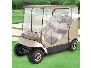 NEH® WATERPROOF SUPERIOR BEIGE AND TRANSPARENT GOLF CART COVER COVERS ENCLOSURE CLUB CAR, EZGO, YAMAHA, FITS MOST FOUR-PERSON GOLF CARTS NEH® WATERPROOF SUPERIOR BEIGE AND TRANSPARENT GOLF CART COVER COVERS ENCLOSURE CLUB CAR, EZGO, YAMAHA, FITS MOST FOUR-PERSON GOLF CARTS