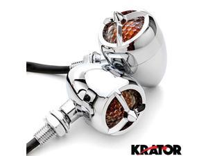 Krator® 2pc Chrome Heavy Duty Motorcycle Turn Signals Warplane Propeller Engine Blinkers For Vespa GTS GTV 250 300 Krator® 2pc Chrome Heavy Duty Motorcycle Turn Signals Warplane Propeller Engine Blinkers For Vespa GTS GTV 250 300