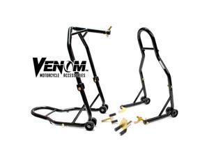 Venom® Motorcycle Front Triple Tree & Rear Swingarm Spool Lift Combo Wheel Lift Stands For Yamaha SECA II Venom® Motorcycle Front Triple Tree & Rear Swingarm Spool Lift Combo Wheel Lift Stands For Yamaha SECA II