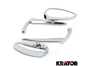 Krator® Custom Rear View Mirrors Chrome Pair w/Adapters For Triumph Thunderbird Thruxton Speed TT Krator® Custom Rear View Mirrors Chrome Pair w/Adapters For Triumph Thunderbird Thruxton Speed TT