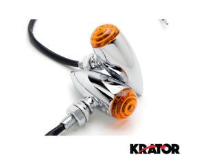 Krator® Motorcycle 2 pcs Chrome Amber Turn Signals Lights For Vespa GTS GTV 250 300 Krator® Motorcycle 2 pcs Chrome Amber Turn Signals Lights For Vespa GTS GTV 250 300