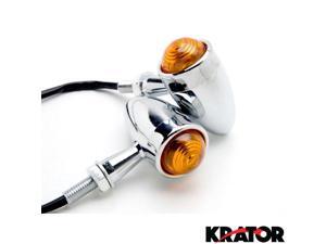Krator® Motorcycle 2 pcs Chrome Amber Turn Signals Lights For Vespa GTS GTV 250 300 Krator® Motorcycle 2 pcs Chrome Amber Turn Signals Lights For Vespa GTS GTV 250 300