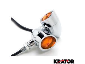 Krator® Motorcycle 2 pcs Chrome Amber Turn Signals Lights For Vespa GTS GTV 250 300 Krator® Motorcycle 2 pcs Chrome Amber Turn Signals Lights For Vespa GTS GTV 250 300